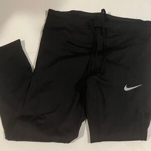 Nike Kids Black Leggings with White Logo